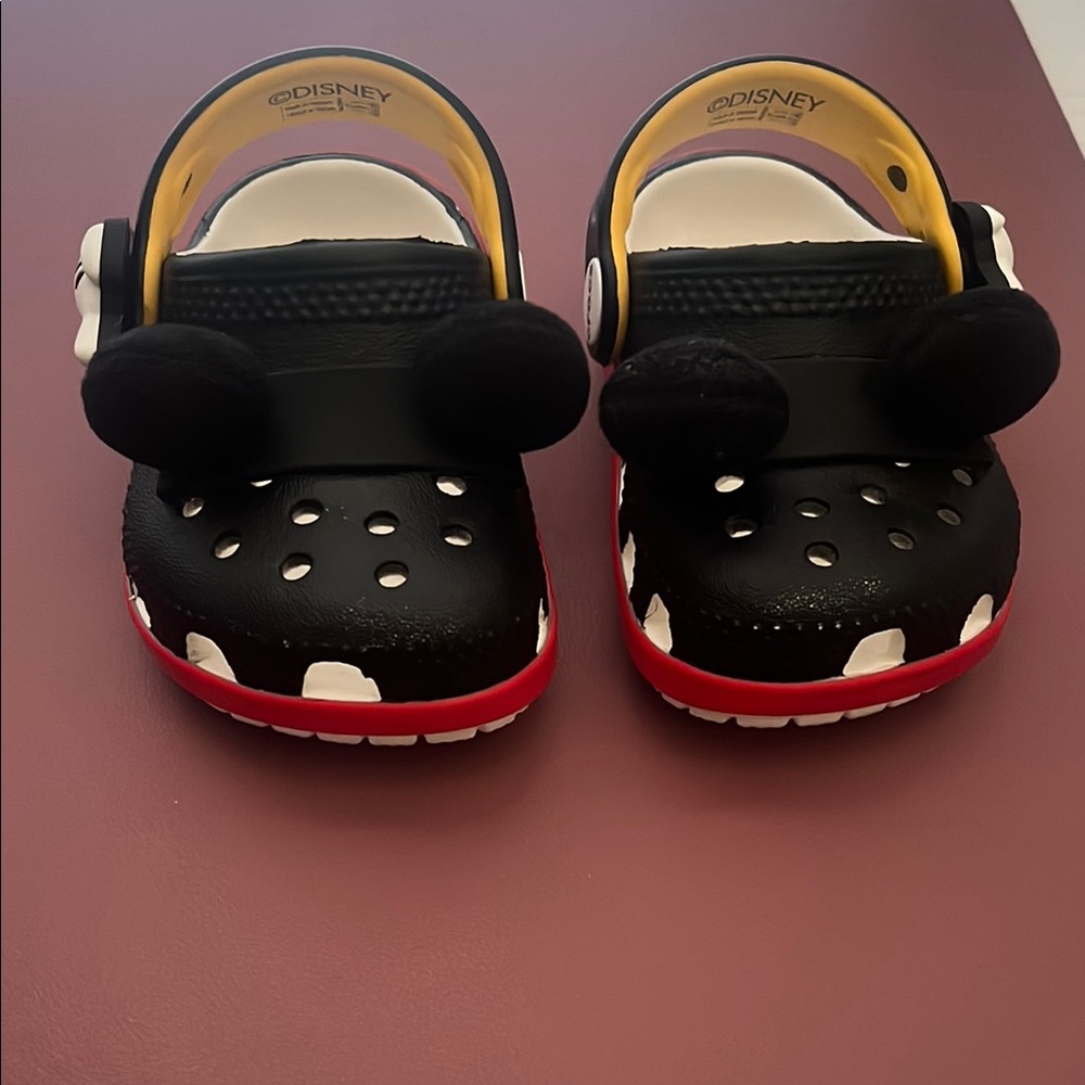 Disney Toddler Black and Red Mickey Mouse Crocs